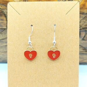 Red Heart Locket Earrings Valentine's Day